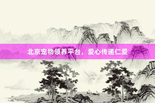 北京宠物领养平台，爱心传递仁爱